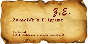 Zakariás Eligiusz névjegykártya